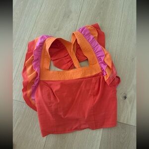 Triple Threads Boutique Ruffled Colorblock Top